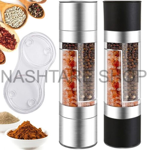 kf-S2e21af7511134d2ca93730c36710013dM-Salt-and-Pepper-Grinder-2-in-1-Manual-Stainless-Steel-Salt-Pepper-Mills-with-Adjustable-Ceramic Salt and Pepper Grinder | مطحنة ملح و فلفل