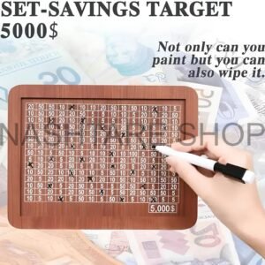 wooden Savings Challenge Box with Marker 2 | قجة خشبية