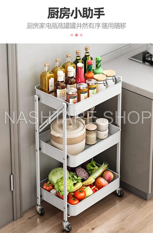 Multi-Layer Storage Trolley Rack | رف متحرك متعدد الطبقات - Image 3