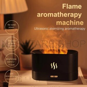 kf-S68b36d348908452eaec9ee9dcf2e2ef8c-Simulation-Flame-Ultrasonic-Humidifier-USB-Essential-Oil-Diffuser-Home-Office-Air-Freshener-Soothe-Sleep-Flame-Lamp USB Ultrasonic Humidifier with Flame Effect | مرطب هواء أولتراسونك