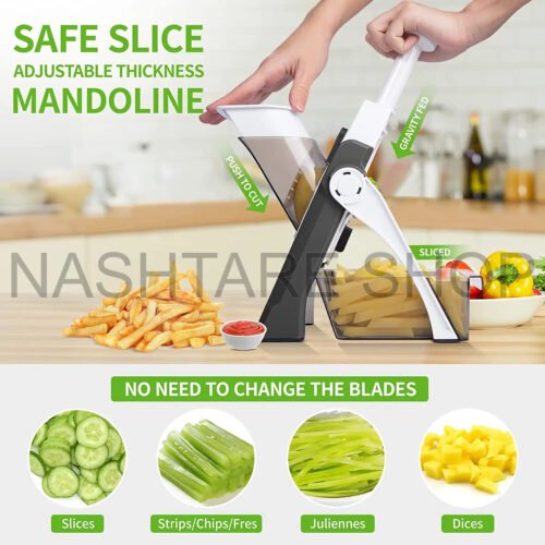 5 In 1 Manual Vegetable Cutter | قطاعة خضار يدوية - Image 4