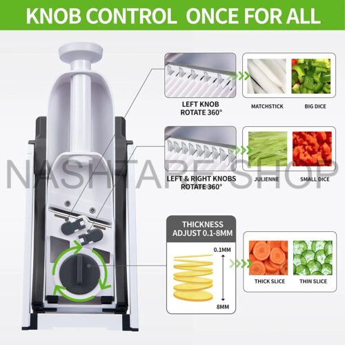 5 In 1 Manual Vegetable Cutter | قطاعة خضار يدوية - Image 2