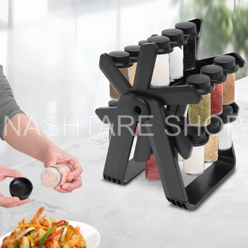 Spice Rotating Rack (18 pcs bottles) | طقم بهارات دوار