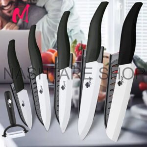 kf-S9f4dd7a7b5424fcf8bada971d3cdfa1eD-Ceramic-Knives-Set-Kitchen-knives-3-4-5-6-inch-Chef-knife-peeler-with-holder-white Set Kitchen knives GEBE (6 Pcs) |طقم سكاكين مطبخ