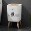 Wooden High Foot Trash / Kitchen Garbage Bin