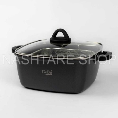 Square Fry Pot with Strainer "طنجرة مع مصفاة"