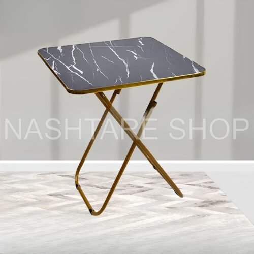 Marble-Print Folding Table | طاولة قابلة للطي