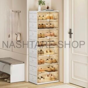 IMG_3442 Folding Transparent Shoe Cabinet | خزانة أحذية شفافة قابلة للطي