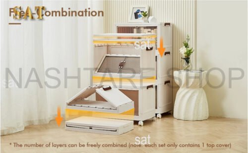 Foldable Multi-Layer Plastic Wardrobe | خزانة بلاستيكية متعددة الطبقات قابلة للطي - Image 3