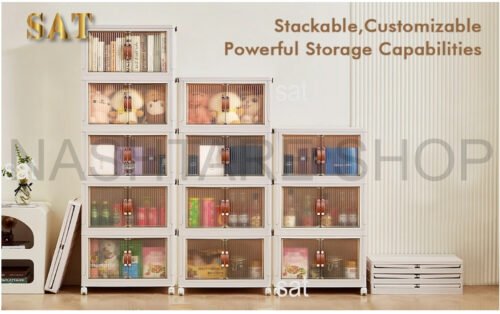 Foldable Multi-Layer Plastic Wardrobe | خزانة بلاستيكية متعددة الطبقات قابلة للطي - Image 2