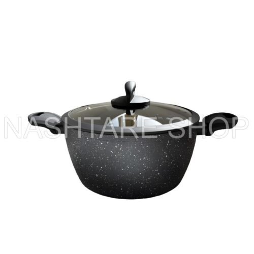 GEBE Granite Pot w/ Glass Lid | قدر جرانيت بغطاء زجاجي