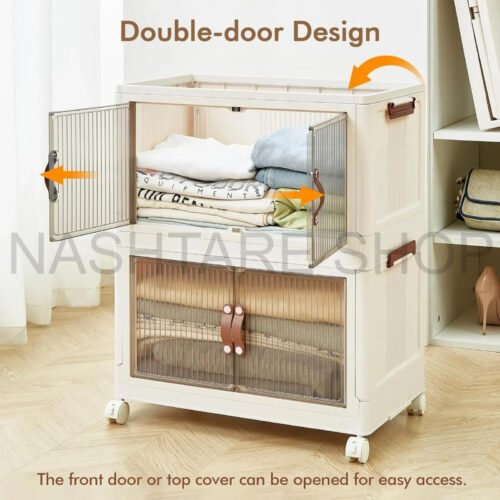 Foldable Multi-Layer Plastic Wardrobe | خزانة بلاستيكية متعددة الطبقات قابلة للطي - Image 4