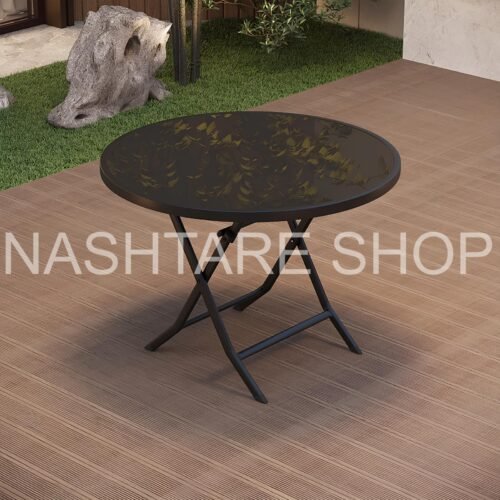 Foldable Tempered Glass Table | طاولة زجاجية قابلة للطي - Image 2