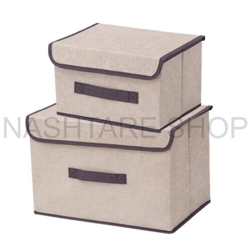 Foldable Fabric Storage Box with Lid | صندوق تخزين قماشي قابل للطي مع غطاء