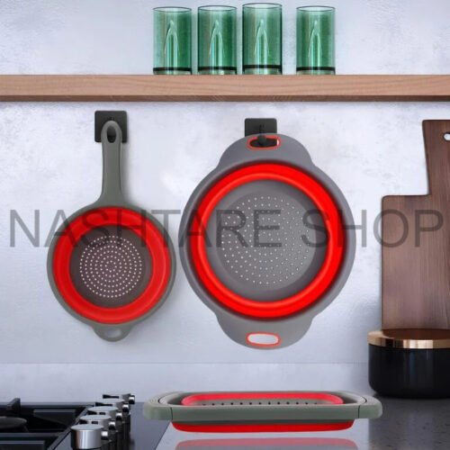 2 Pcs Foldable Silicone Strainer Set | مصفاة مطبخ قابلة للطي 2 قطع