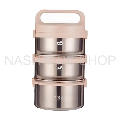 3-Layer Stainless Steel Lunch Box | علبة غداء ثلاث طبقات ستانلس ستيل