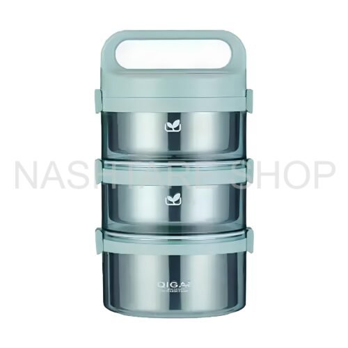 3-Layer Stainless Steel Lunch Box | علبة غداء ثلاث طبقات ستانلس ستيل