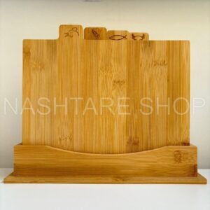 2025/07/1000718978.jpg 4-PCS Wooden Cutting Board Set with Stand | طقم 4 ألواح تقطيع خشب مع حامل