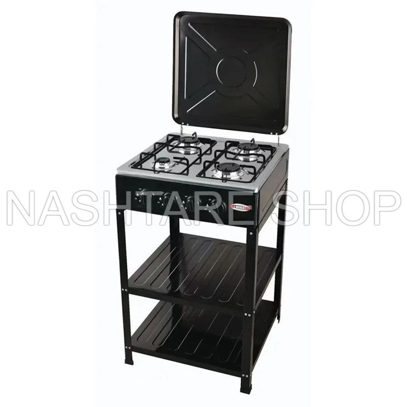 Boko 4 Burner Gas Stove with Shelves | موقد غاز بأربعة شعلات مع رفوف