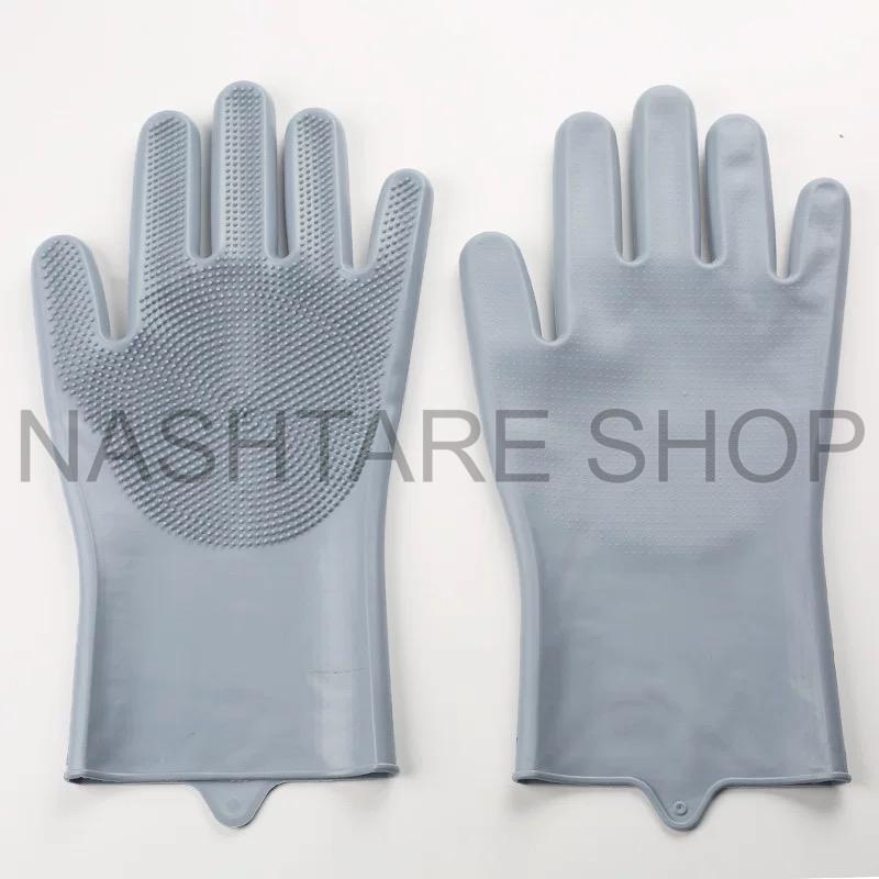 Multi-Color Silicone Dishwashing Gloves | قفازات سيليكون لغسل الصحون متعددة الألوان