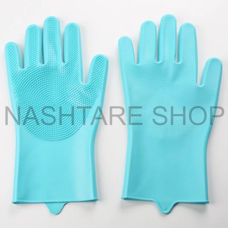 Multi-Color Silicone Dishwashing Gloves | قفازات سيليكون لغسل الصحون متعددة الألوان - Image 4