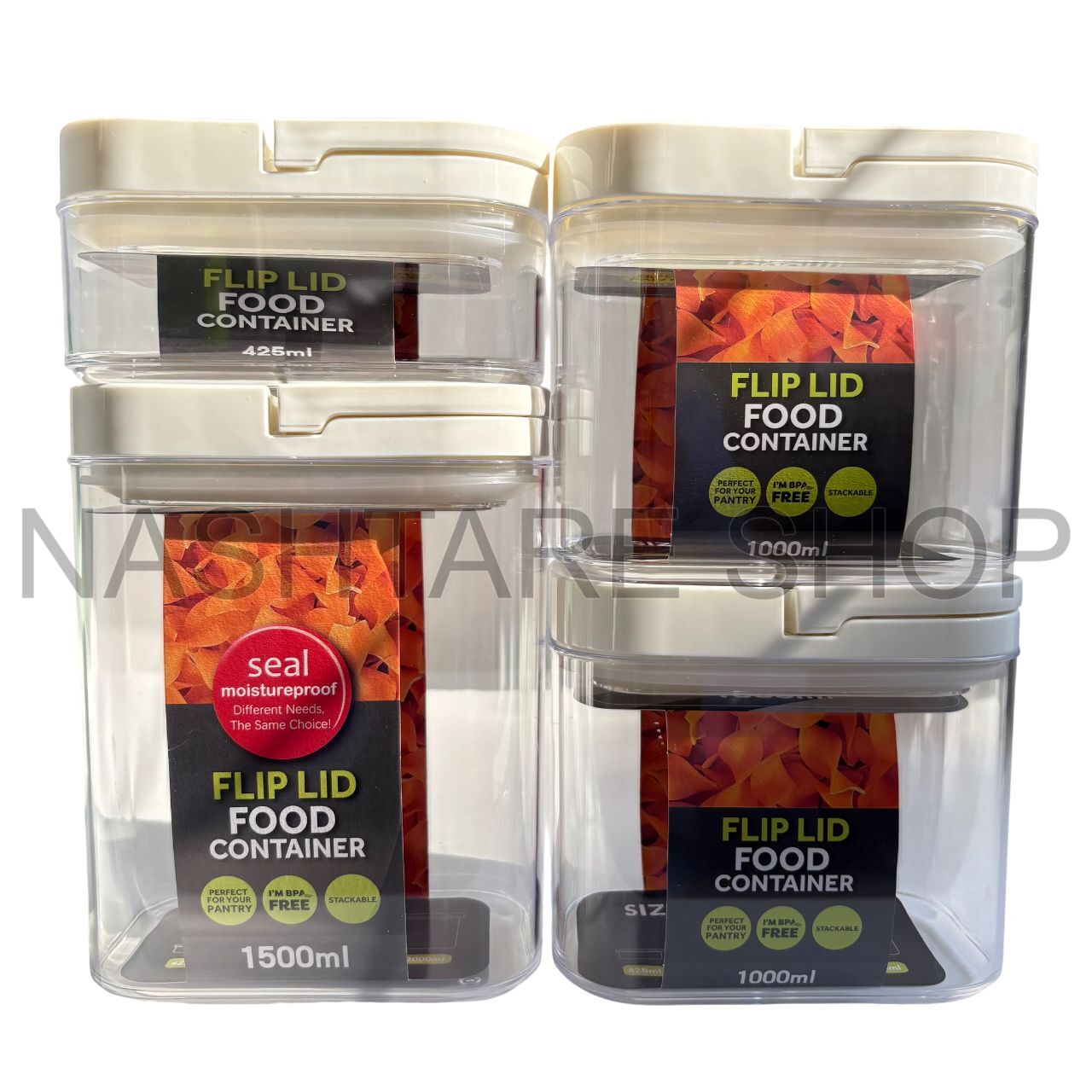 Flip Lid Food Container Set | طقم حاويات طعام بغطاء قلّاب - Image 2