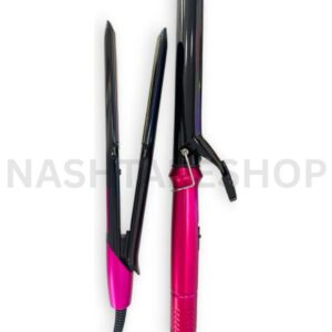2 IN 1 Styling Kit Hair Straightener Curling Iron | استشوار وتمليس وتجعيد