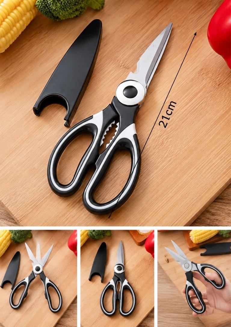 Multi-Purpose Kitchen Scissors with Protective Sheath | مقص مطبخ متعدد الاستخدامات مع غطاء حماية