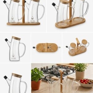 Glass Oil & Vinegar Set | طقم زيت وخل زجاجي