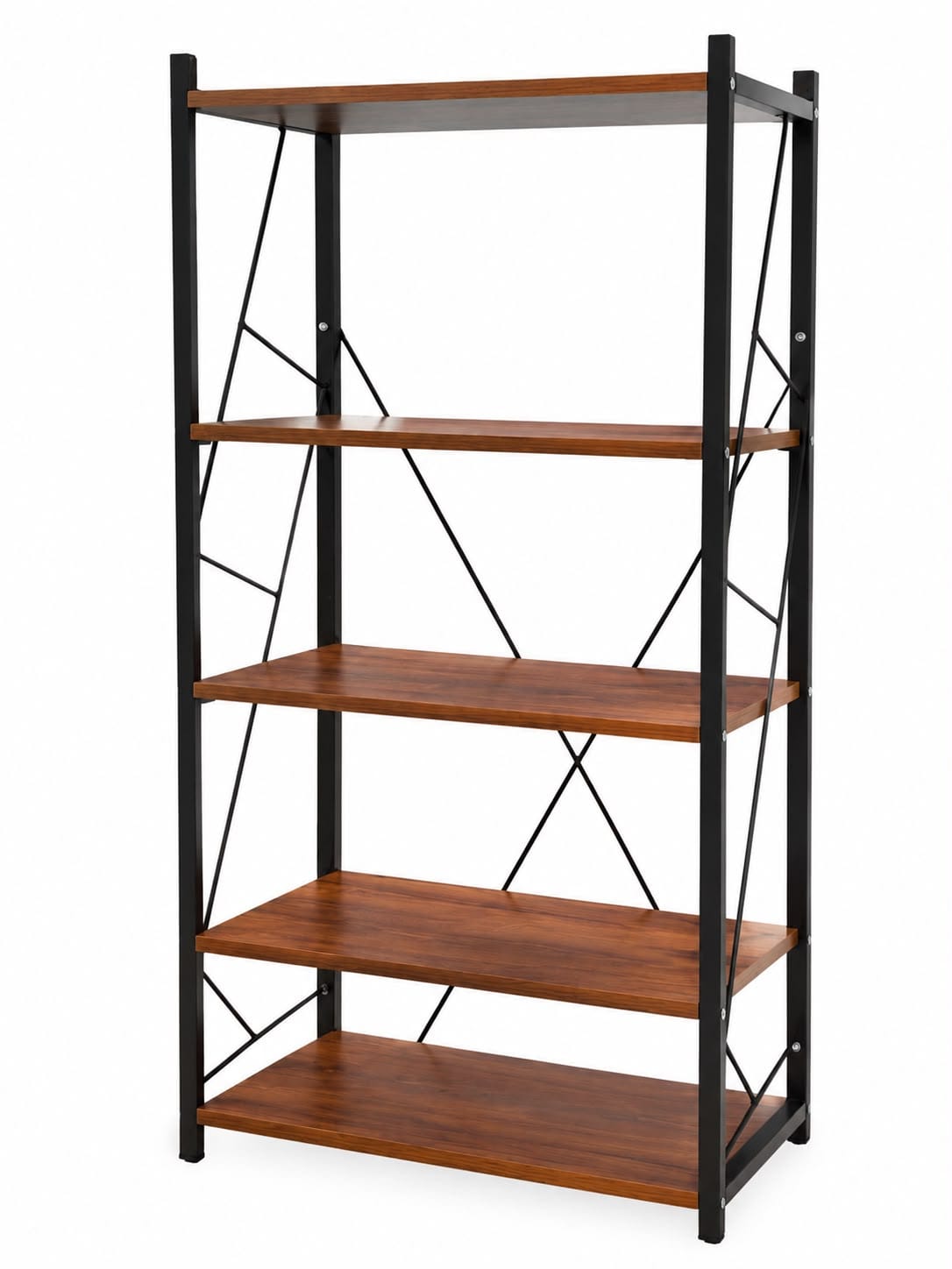 5-Tier Wood & Metal Shelf | رف خشب وحديد 5 طبقات