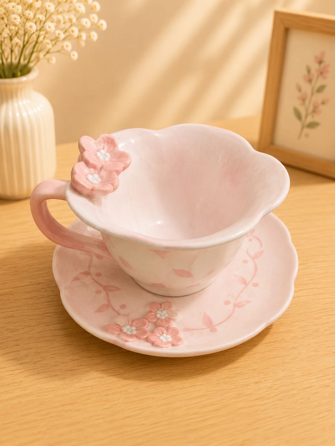 Bloom Cup & Saucer | كوب وصحن بتصميم الزهو