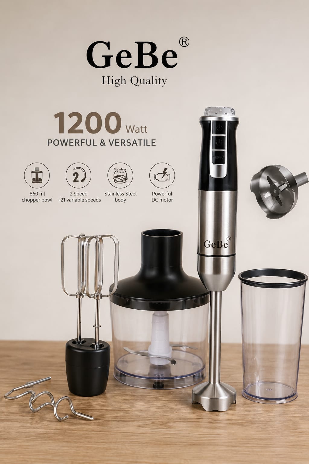Gebe Blender 4 IN 1 BRH-1017 | خلاط 4 في 1